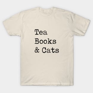 Tea Books and Cats T-Shirt